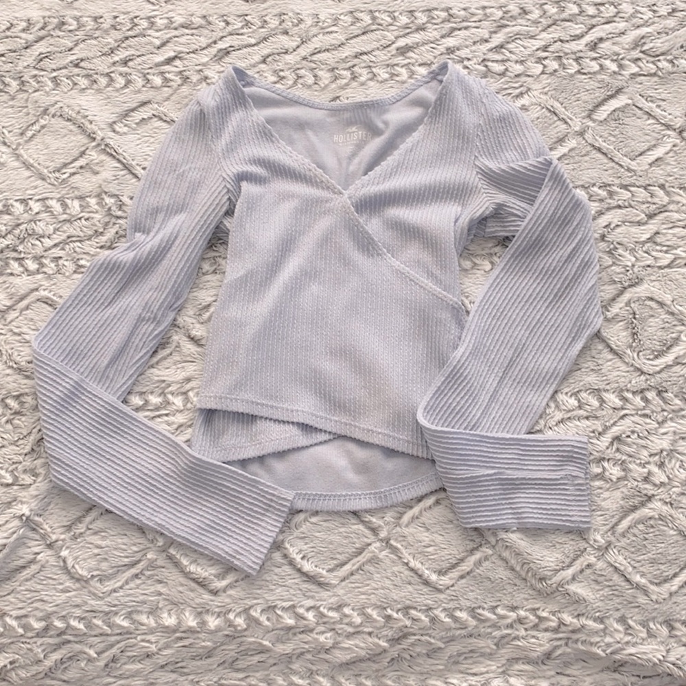 lavender ribbed long sleeve shirt